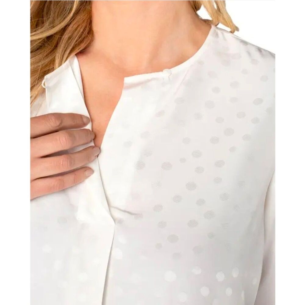 Liverpool Los Angeles Porcelain Dot Popover Woven Blouse Size S NWT - Picture 2 of 12